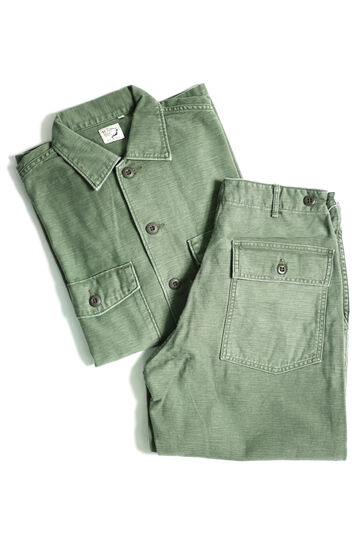 03-8045-216 US ARMY FATIGUE SHIRT USED WASH,GREEN USED, small image number 6