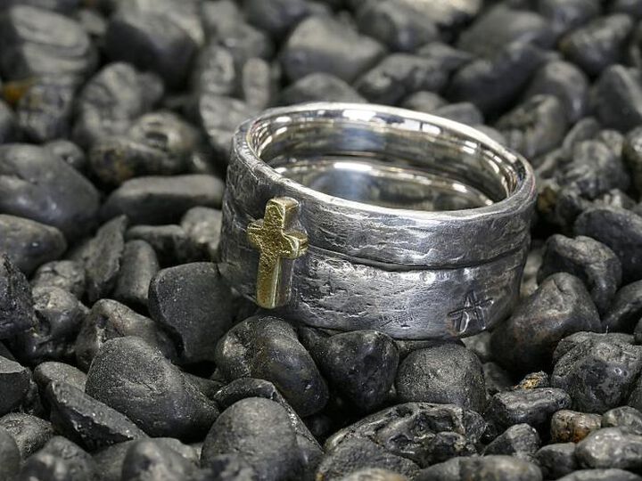 HYAS-271 Brass Cross Double Ring,, medium image number 6