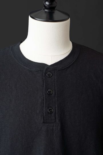 MTE014 (61) LONG SLEEVE HENRY NECK T-SHIRT,BLACK, small image number 6