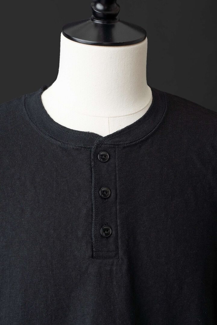 MTE014 (61) LONG SLEEVE HENRY NECK T-SHIRT,BLACK, medium image number 6