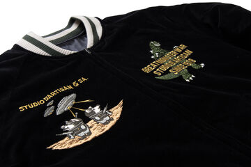 GZ-013 GODZILLA GREAT MONSTER WAR Souvenir Jacket,BLACK x BLACK, small image number 4