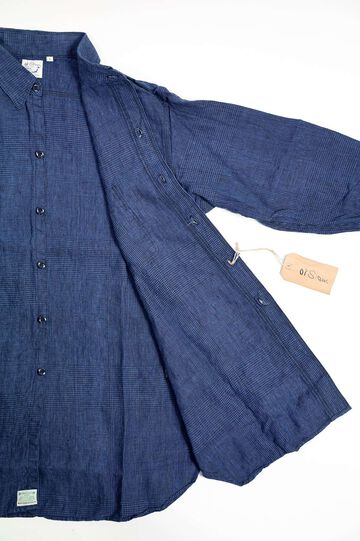01-8068 INDIGO LINEN WORK SHIRT (101 INDIGO CHECK),, small image number 7