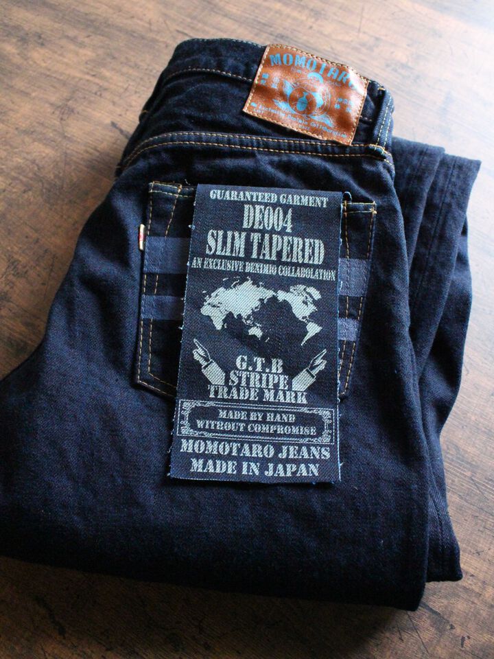 DE004 denimio collab. original cobalt blue selvedge 14oz  slim tapered,, medium image number 7