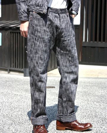 GZ-15SLSTSK-BKGY 15oz Kase Dyed Slim Straight Jeans Black Gray,, small image number 10