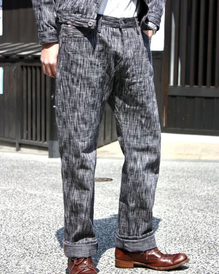 GZ-15SLSTSK-BKGY 15oz Kase Dyed Slim Straight Jeans Black Gray,, medium image number 10