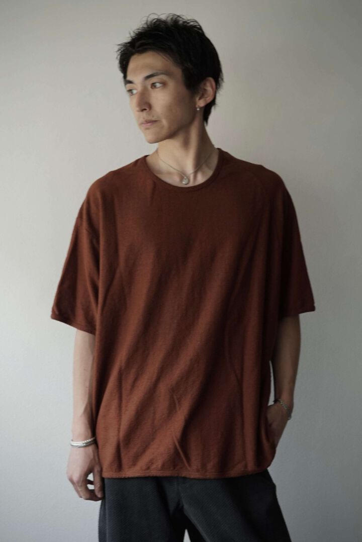 【CAPERTICA】CAP708CS04-ND Natural Dyed Linen Heavy Jersey / Asymmetry Tee,, medium
