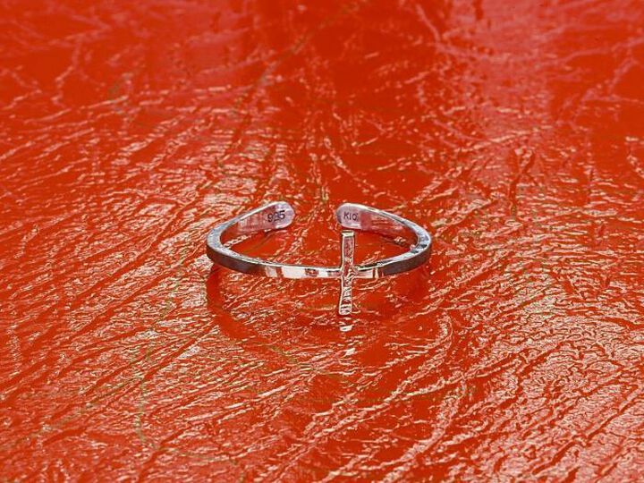 HYO-245BRS Brass Narrow Cross RING,, medium image number 0