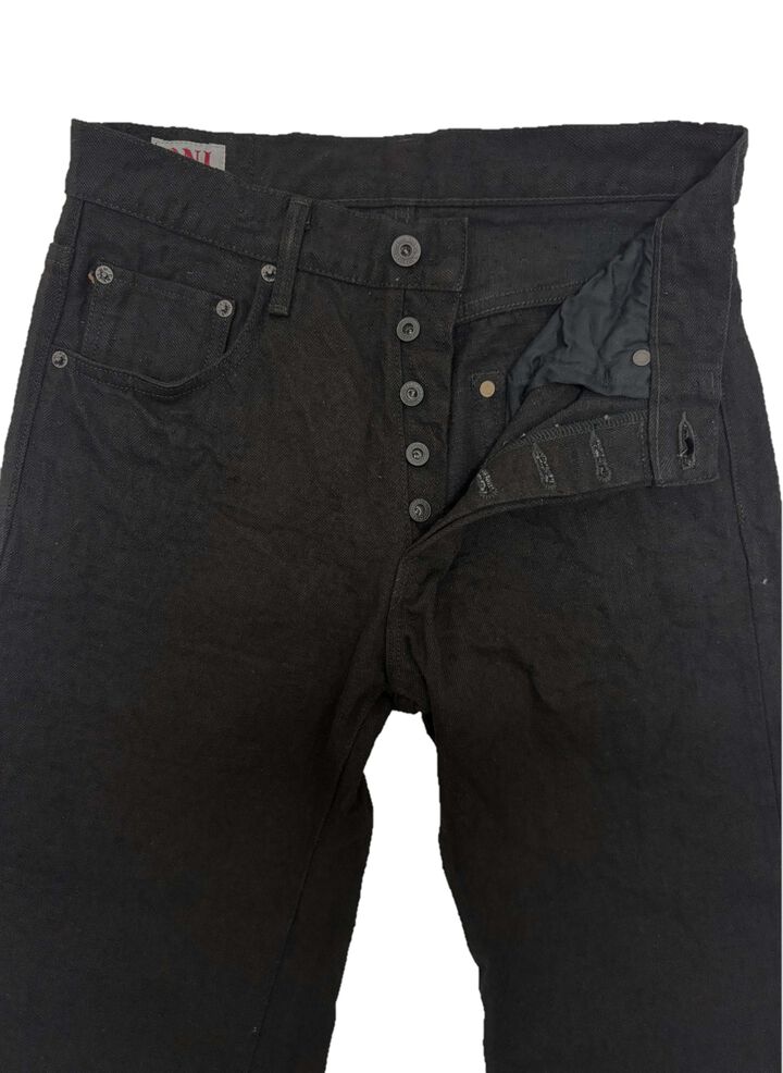 ONI200CCD-BKBK 15oz Crushed Concrete Denim Black x Black Kabuki Selvedge  Wide Straight,, medium image number 1