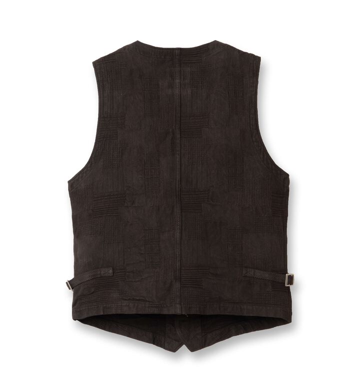 4605 Amami Mud Dyed Jacquard Vest,BROWN, medium image number 3