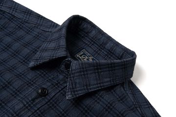 5734 13.0oz Jacquard Check Shirts,NAVY, small image number 2