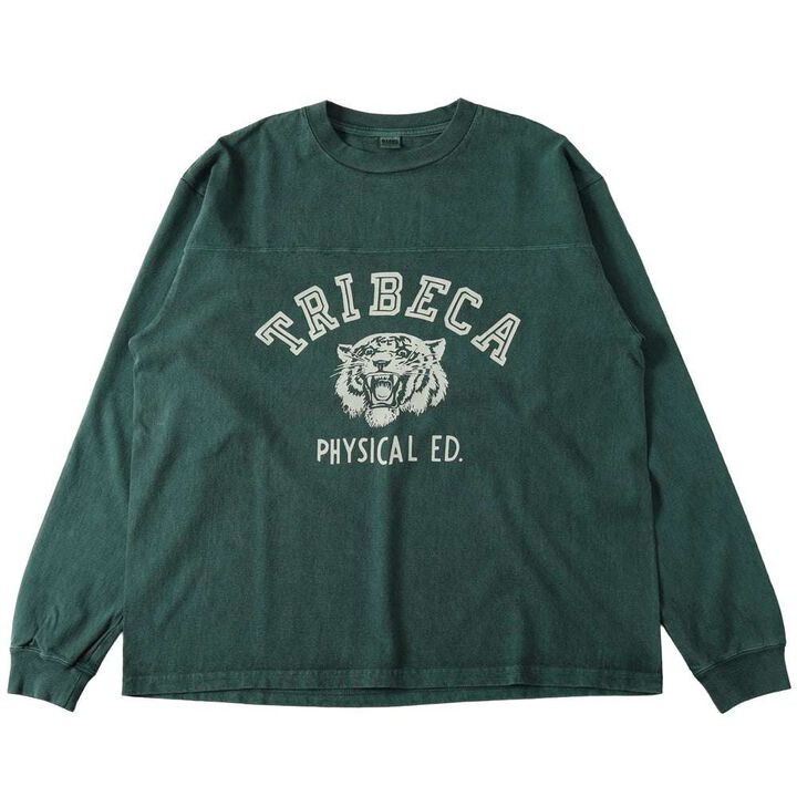 BR-25341 Pigment Dye 14/- GOAT L/S FOOTBALL T-shirt 【TRIBECA】,WHITE, medium image number 11