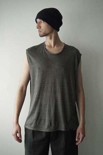 CAP709CS16 Feather Linen Jersey / Loosey Tank_Top-Ⅱ (SMOKE GRAY),GRAY, small image number 9