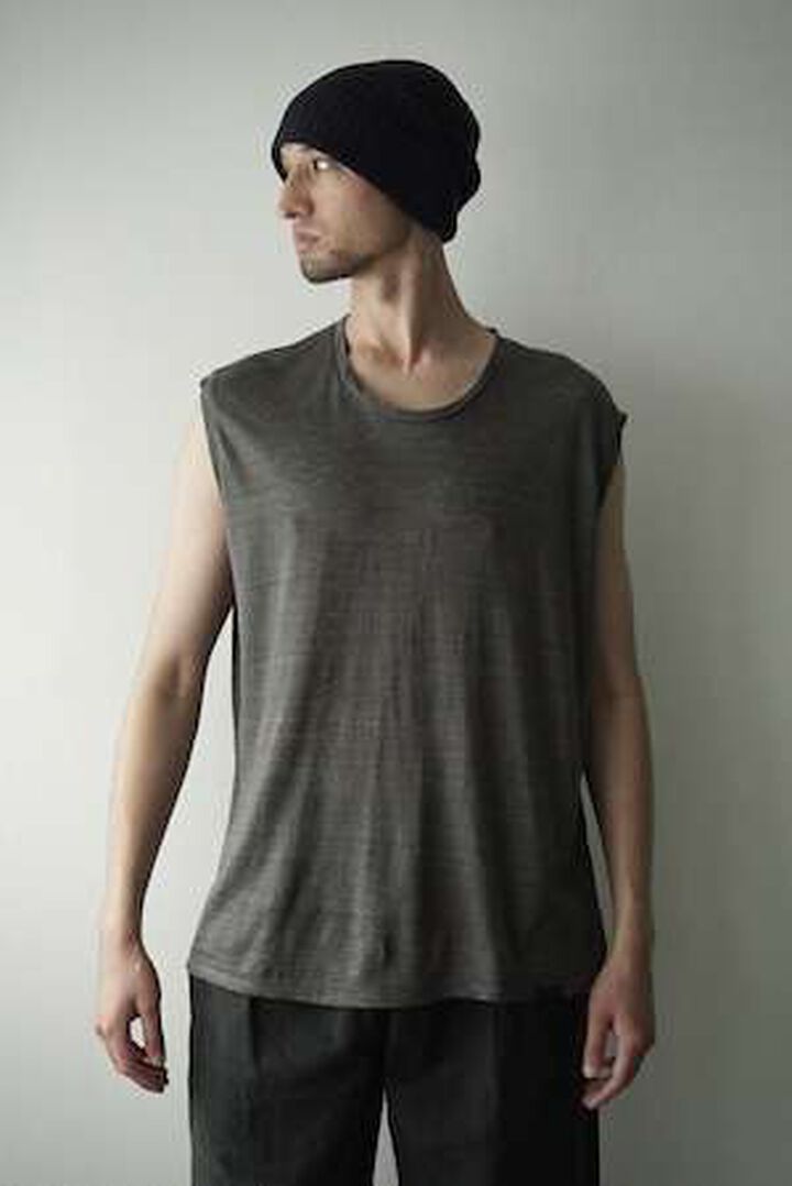 CAP709CS16 Feather Linen Jersey / Loosey Tank_Top-Ⅱ (SMOKE GRAY),GRAY, medium image number 9