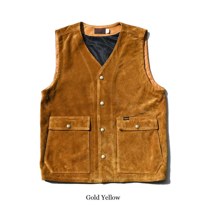 TRL-07 Rancher Vest Steerhide (Gold Yellow),Gold Yellow, medium image number 0