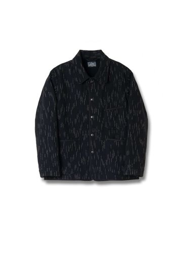 4616 Kasuri Dyed Beach Cloth Jacket,BLACK, small image number 0