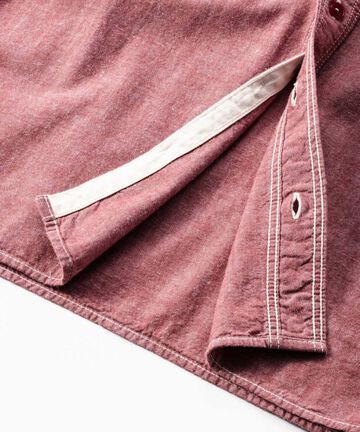 MS044 5oz Original selvage chambray work shirts-RED-46,RED, small image number 10