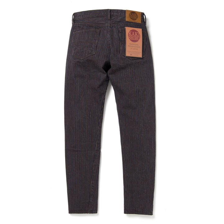 D1830 14OZ KAKISHIBU DENIM HICKORY JEANS RELAX TAPERED,, medium image number 1