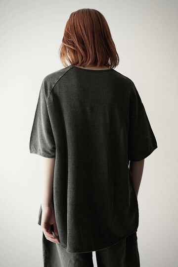 【CAPERTICA】CAP708CS04-ND Natural Dyed Linen Heavy Jersey / Asymmetry Tee,KAKISHIBU, small image number 6