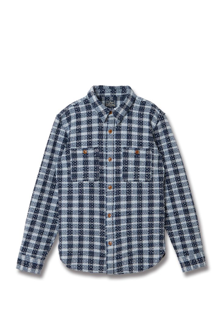 【Pre-Order】5737 INDIGO NORAGI SASHIKO Work Shirts,, medium