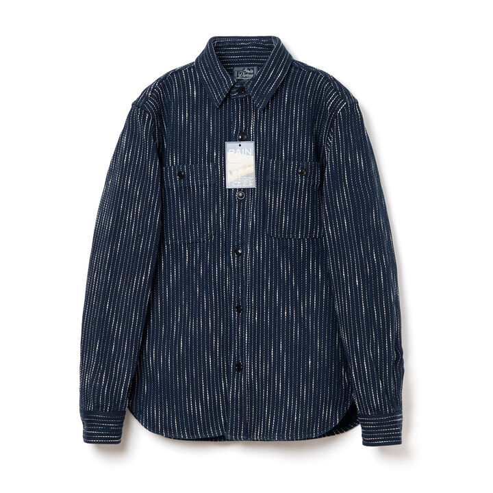 5709 13oz RAIN Sashiko Long sleeve Shirts,, medium