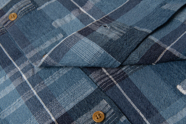 5747 NORAGI PATCHWORK Shirt,BLUE, medium image number 4