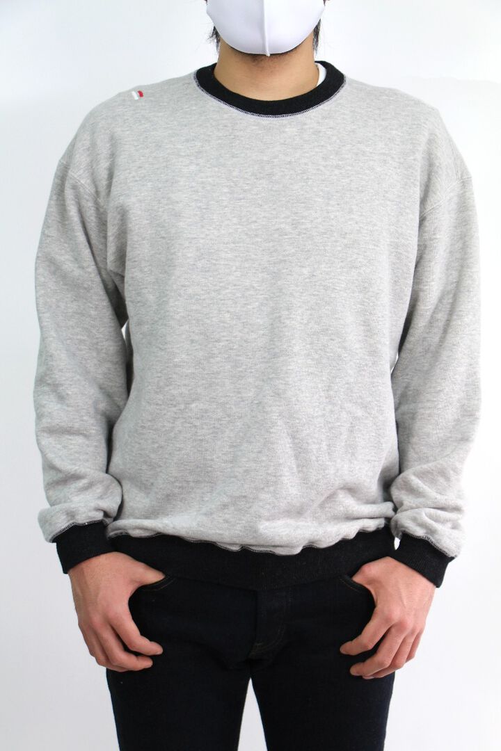 ZU1104K Loopwheeled Tsuri-ami grey 'ZUIEN' sweatshirt -M,, medium image number 0