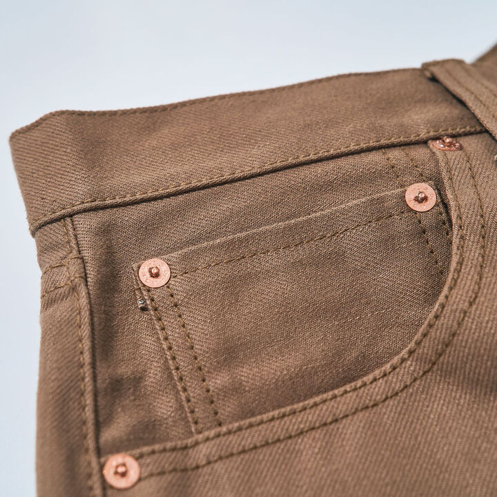 S310SP 15OZ JEANS SHORT PANTS (INDIGO, KHAKI),KHAKI, medium image number 4