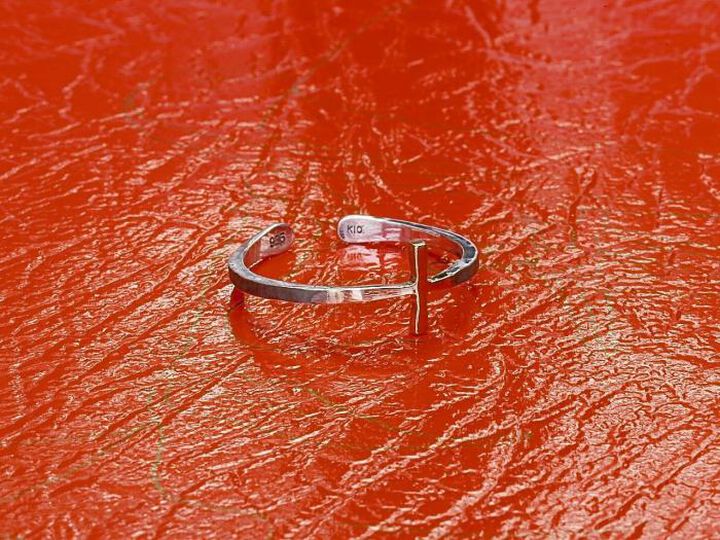 HYO-245BRS Brass Narrow Cross RING,, medium image number 2