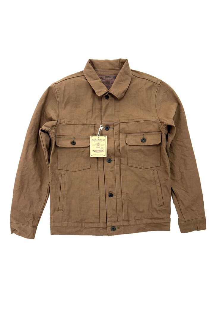 ONI02516P-HOX-BRK Sulfur Heavy Oxford Brown Khaki TypeⅡ Jacket with warm pocket,, medium image number 1