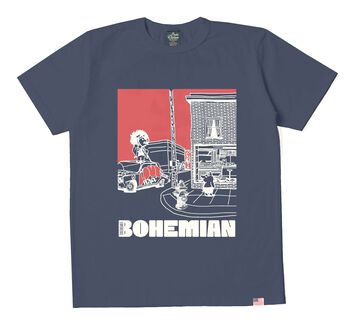 8234B US Cotton Print T-shirts,NAVY, small image number 0