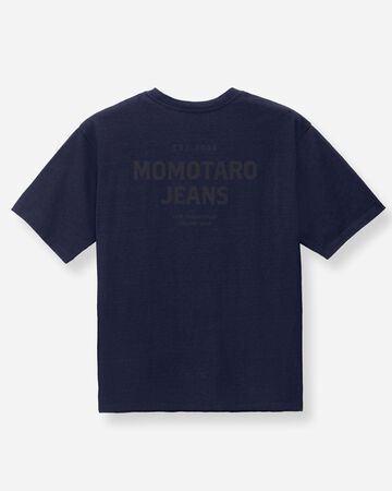MMTS6009 YARN DYED SHORT SLEEVE T-SHIRT ALPHABET (BACK),INDIGO, small image number 5