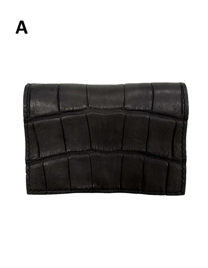 【ISTINTO x COLINA exclusive item】Handmade Leather &times; Croco/ Miniwallet,, medium