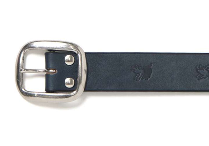 B-82 INDIGO BEND LEATHER BELT (engraved),INDIGO, medium image number 1