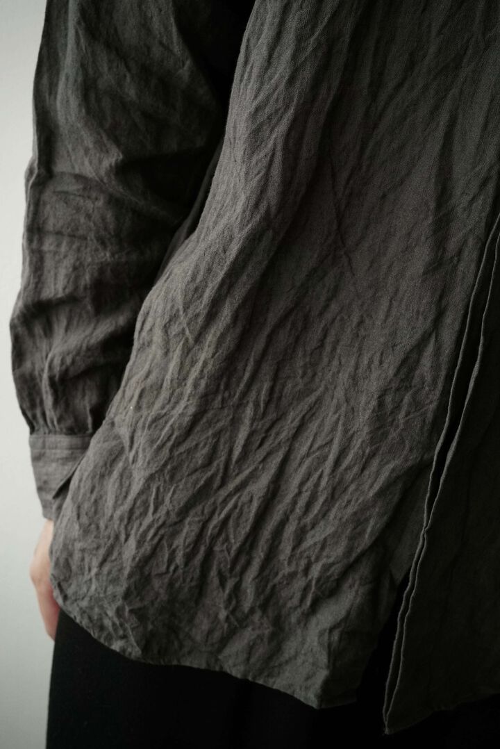 【CAPERTICA】CAP710SH12 Sunny Dry Linen / F/F Shirts,OFF BLACK, medium image number 8