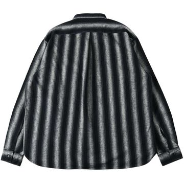 BR-25325 SHAGGY STRIPE SHIRTS,BLACK, small image number 2