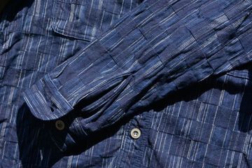 SSS21IK PURE INDIGO ICHIMATSU WORK SHIRT-INDIGO KOUSHI-XS,INDIGO KOUSHI, small image number 6