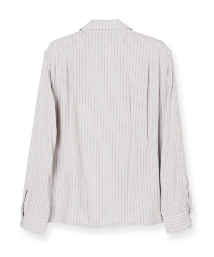 05-267 Stripe open collar shirt,BLK, medium image number 6