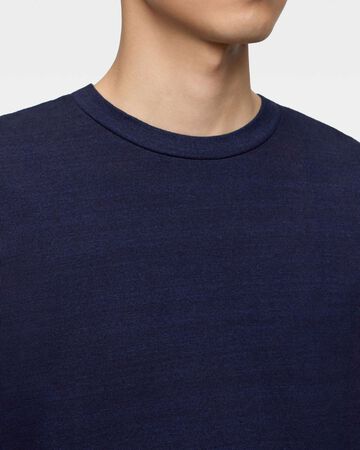 MMTS6009 YARN DYED SHORT SLEEVE T-SHIRT ALPHABET (BACK),INDIGO, small image number 3