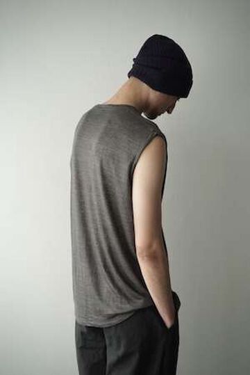 CAP709CS16 Feather Linen Jersey / Loosey Tank_Top-Ⅱ (SMOKE GRAY),GRAY, small image number 11