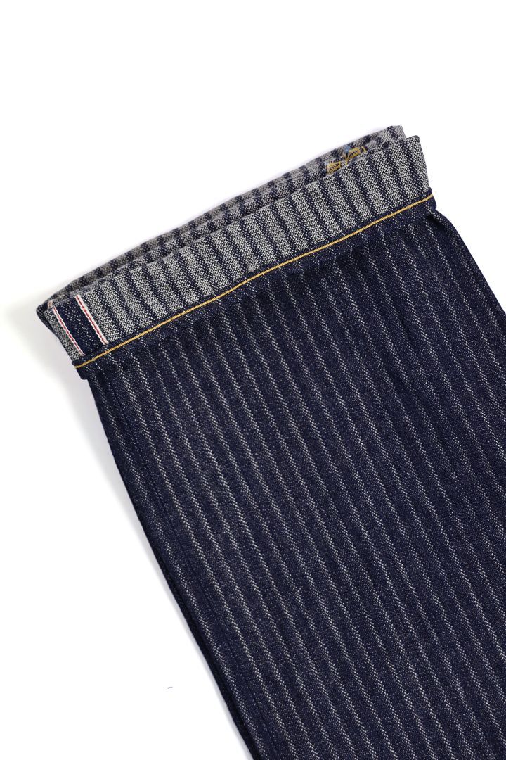 ONI022-HJS Drop-Needle Stitching Jacquard Striped Denim Relax Straght-One Wash-38,, medium image number 6