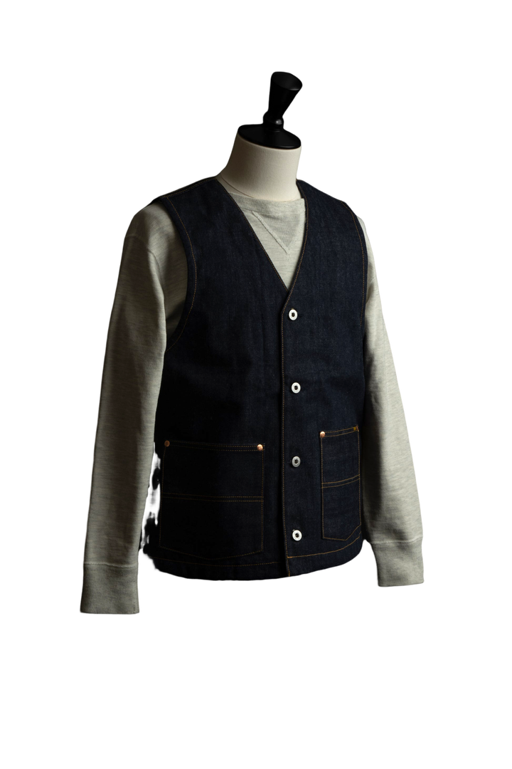 XX602BE (SP5) 15.8oz "XXXX-EXTRA" NATURAL INDIGO 5 CONTINENTS ORGANIC COTTON DENIM VEST,, medium image number 5