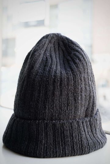 244AC16 Hand Spun Cotton / Knit Cap,CHARCOAL, small image number 0