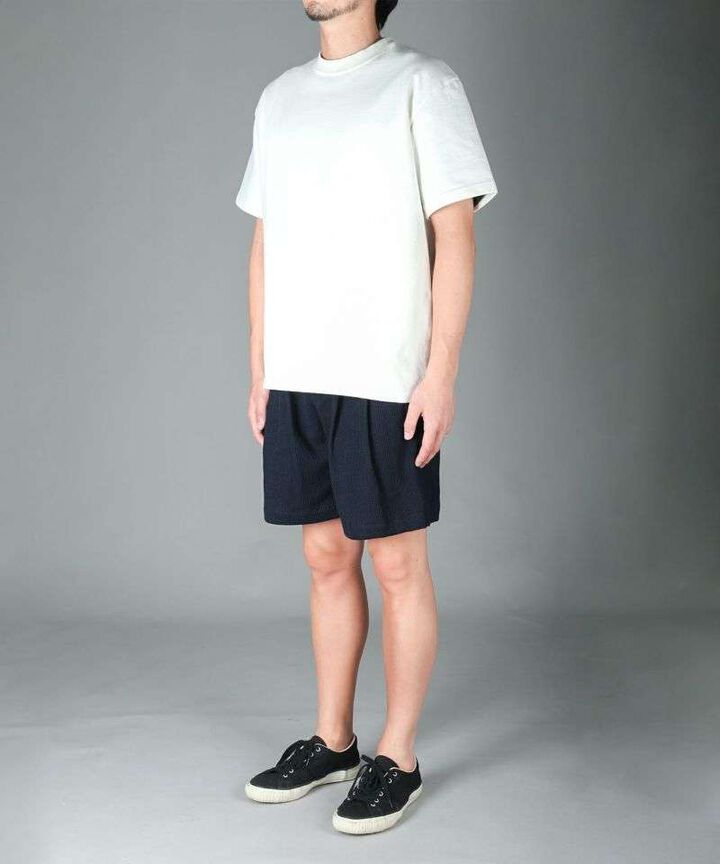 JBSP1004 11oz Indigo Sashiko Jaquard Tuck Shorts,INDIGO, medium image number 4