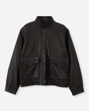 MMOT6321 SMOOTH LEATHER JACKET,BLACK, small image number 0