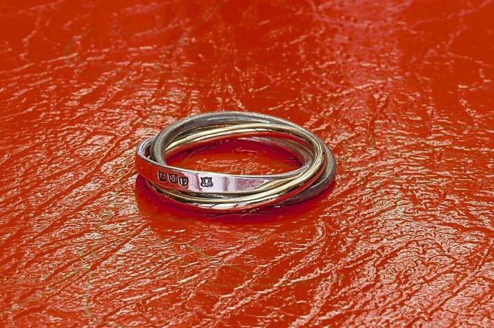 HYO-247BRS Brass Crooked Trinity RING,, medium image number 4