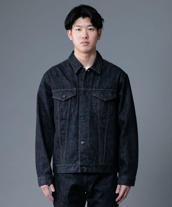 MXGJ1000 15.7oz DEEP INDIGO DENIM V-SEAM JACKET,INDIGO, medium image number 1