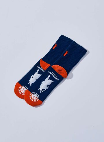 SJKS25-NEL CREW SOCKS,NAVY × RED, small image number 1