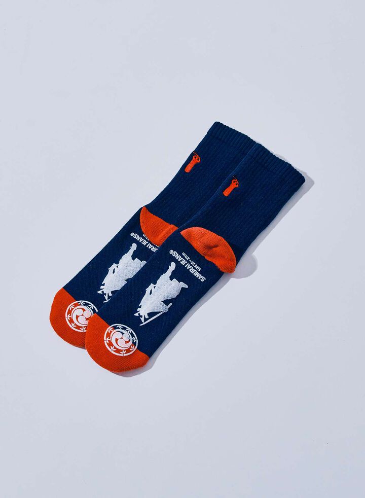 SJKS25-NEL CREW SOCKS,NAVY × RED, medium image number 1