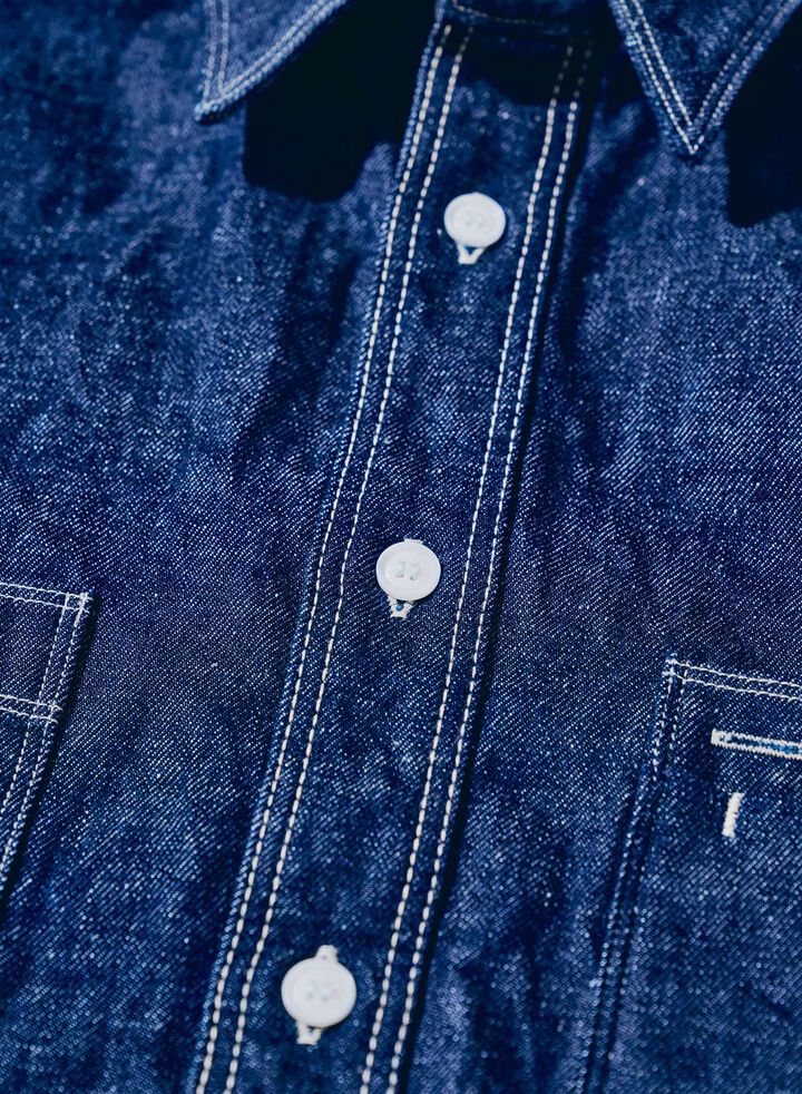 SJWS-SC02 Samurai Cotton Denim Work Shirt,INDIGO, medium image number 4