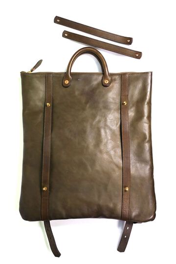 VS-207L LEATHER HELMET 2WAY BAG,OLIVE, small image number 2